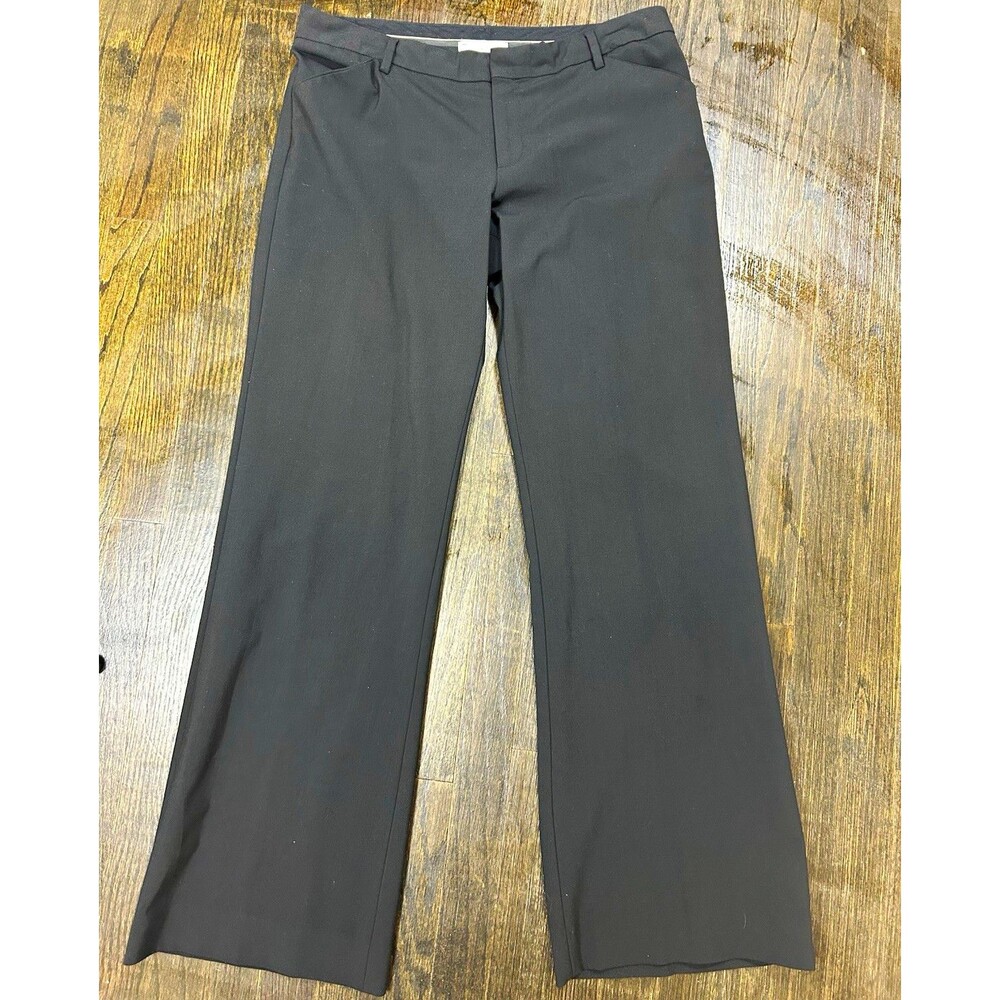 GAP Perfect Trouser Womens 10 Black Straight Leg Twill Stretch Dress Pants 34x32